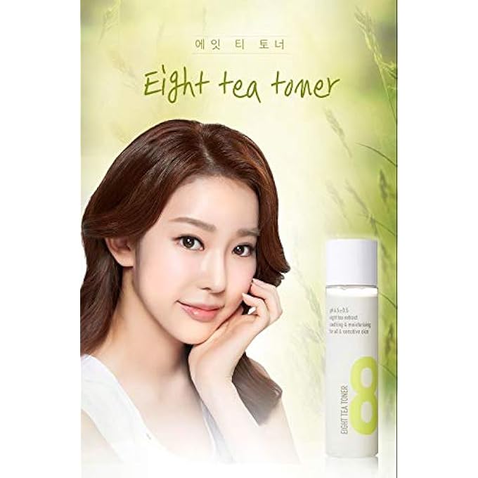 bom EIGHT TEA TONER LOW PH MOISTURIZING, SOOTHING TONER WITH TEA EXTRACT FOR DAILY SKINCARE, 150ML / 5.07 FL.OZ - Image 2